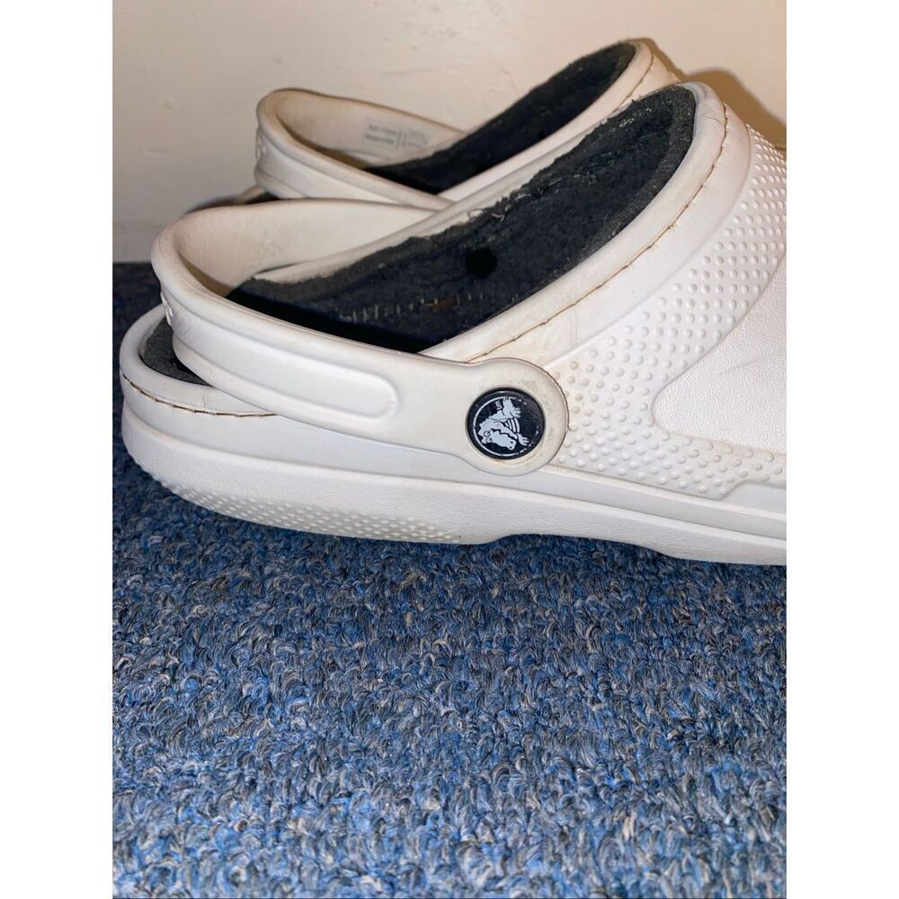 Crocs men 8 slip on slides w/lining and back straps white - Picture 2 of 10